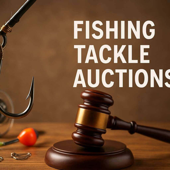 Fishing Tackle Auctions Guide - Expert Insights for 2026 with a fishing hook and gavel.