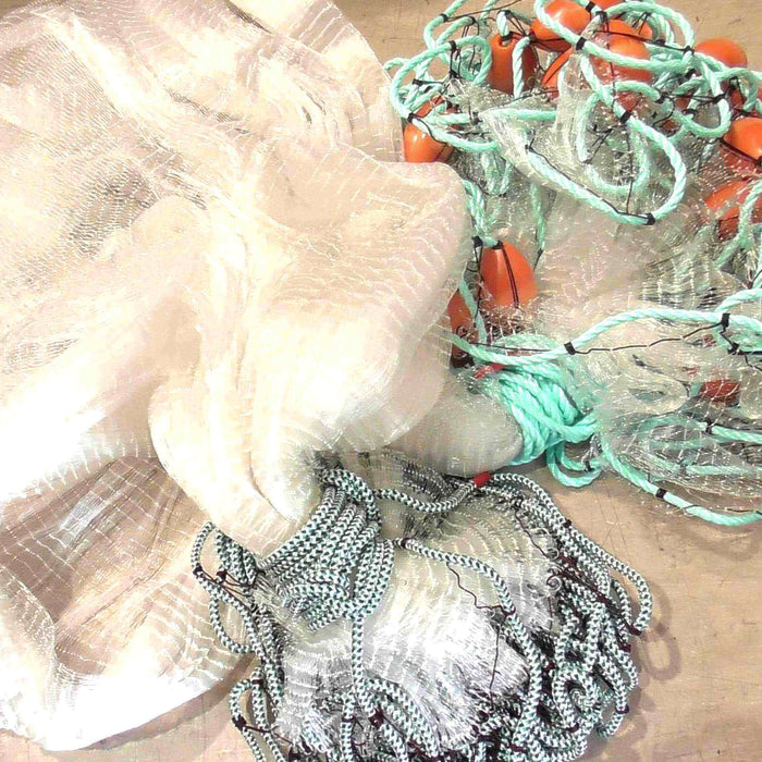 Enhance Your Skills with the Mono Piper Bait Net in Challenging Waters - fishing net with floats and mesh.