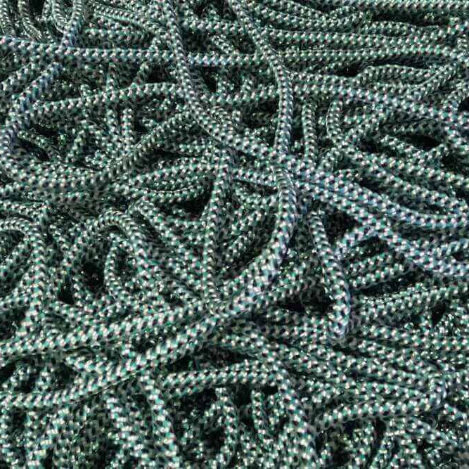 6mm Braided Lead Core Rope for Marine Weighting Applications tangled in a pile, showcasing its durable design.