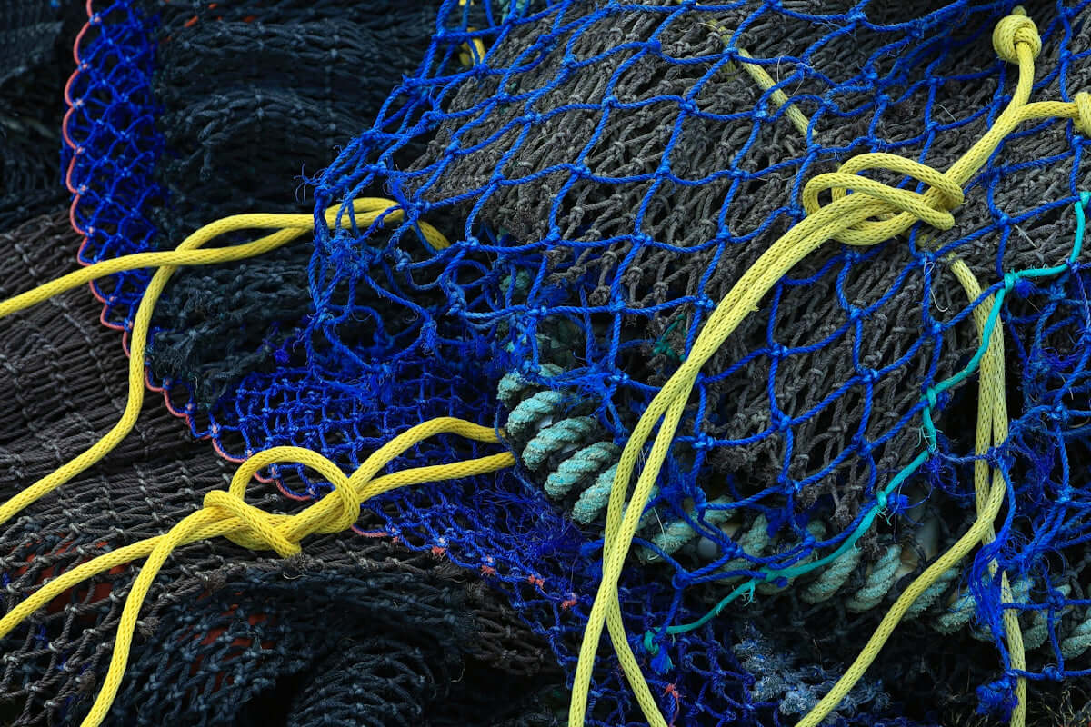 Colorful nylon nets illustrating the durability and design of 6 Ply x 25mm Piper Mesh Green Nylon Mesh.