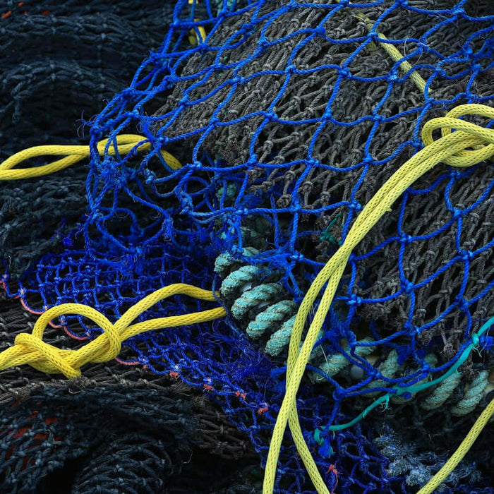 Colorful nylon nets illustrating the durability and design of 6 Ply x 25mm Piper Mesh Green Nylon Mesh.