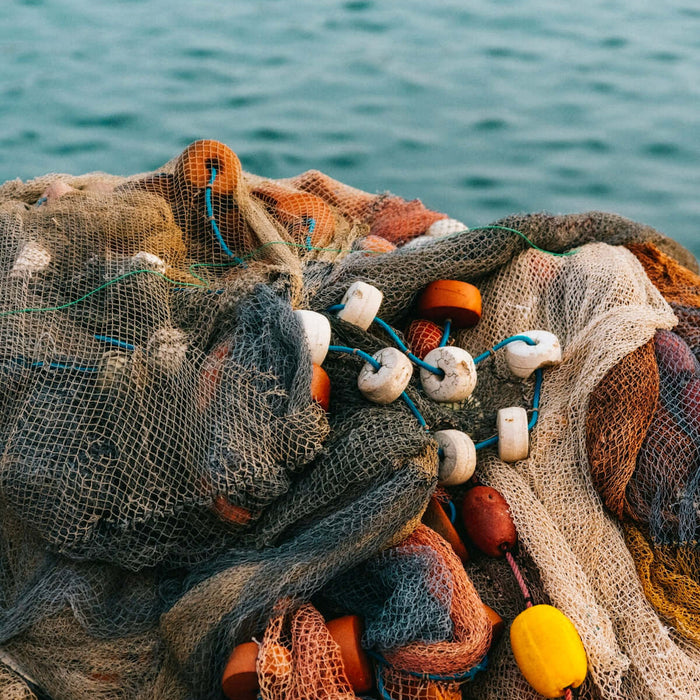 Benefits of Using 1G5 8mm Hole Fishing Net Floats with colorful buoys and mesh netting near the water.