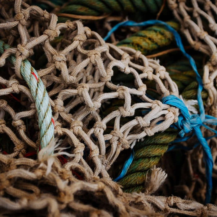 a close up of many different colored ropes