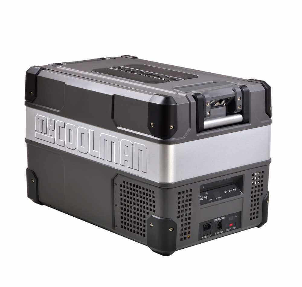 My Coolman Portable Fridge 73L AC-DC side view showcasing its robust design and features.