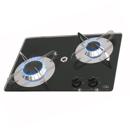 CAN 2 Burner Gas Hob Crystal Finish