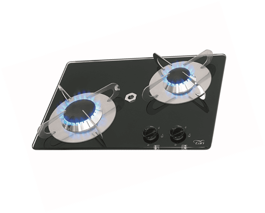 CAN 2 Burner Gas Hob Crystal Finish