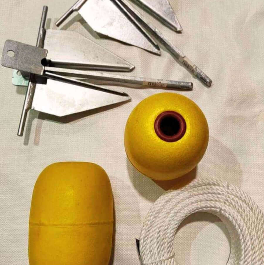 60m Fishing Net Buoy and 2.5kg Dan Anchor