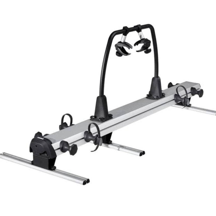 Thule VeloSlide Bike Rack RVP579 for two e-bikes in an RV garage