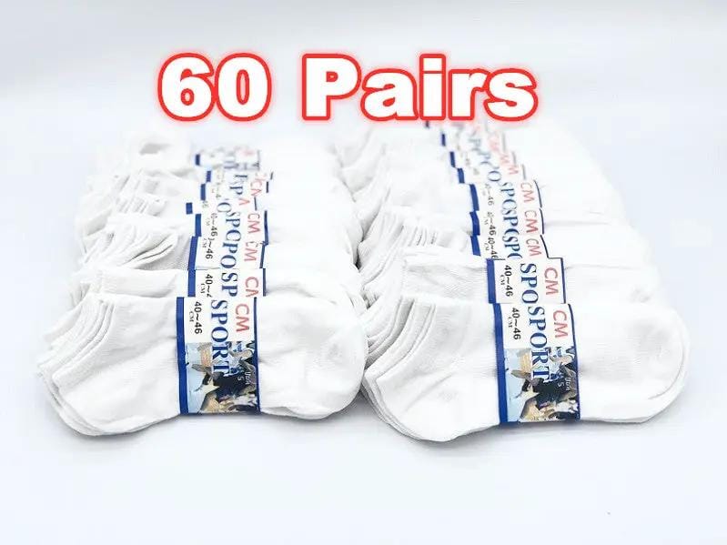 dealonline.co.nz dealonlinenz (60 Pairs) Thin Ankle Socks - WHITE - M7-11/ W8-12 CM 60 Pairs Thin White Ankle Socks Unisex