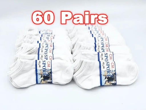 dealonline.co.nz dealonlinenz (60 Pairs) Thin Ankle Socks - WHITE - M7-11/ W8-12 CM 60 Pairs Thin White Ankle Socks Unisex