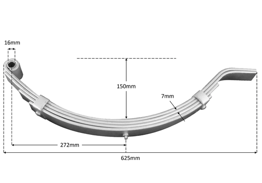 Trojan 4 Leaf Deep Slipper Spring 50mm 1450kg Pair Dacromet Coated Heavy Duty Trailer Suspension – view 1