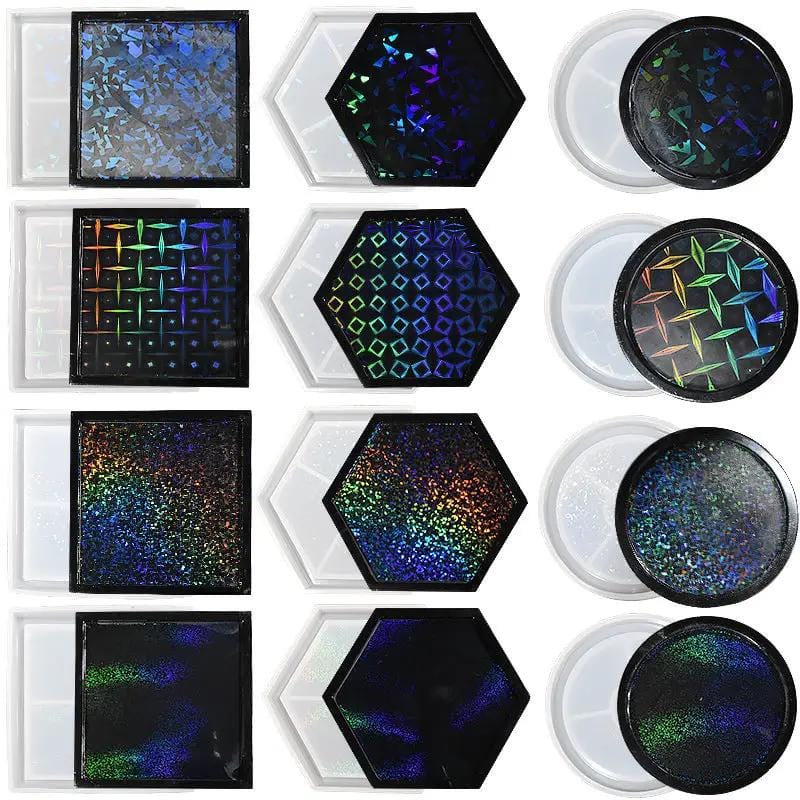 Holographics Coaster Moulds - Round/Square/Hexagonal – view 1