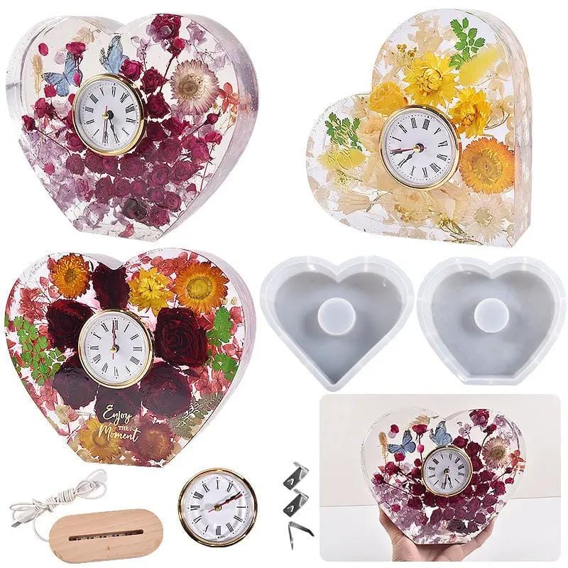 Resin Art NZ Moulds Heart Shape Clock Stand Moulds Heart Shape Clock Stand Moulds | NZ