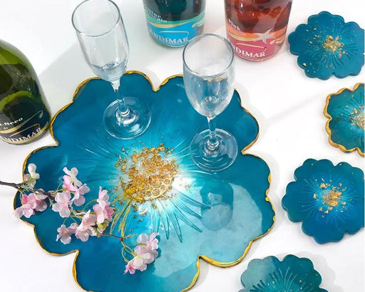 Set of Coaster Moulds - 1x Flower Large + 5x Flower Small – view 1