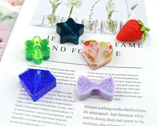 Straws Moulds Straw Topper Resin Mould, Straw Topper Attachment Silicone Casting Molds with Mouse, Crown, Heart – view 1