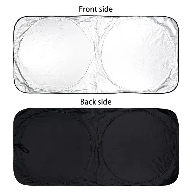 Large Silver Car Sunshade Foldable Double-Circle – view 2