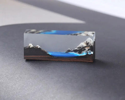 Fake Mountain Resin Epoxy Craft Wood Natural Snow Mountain Dried Flower Resin Decorative Craft Pendant Micro – view 2