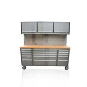 Kiwi Grab Kiwi Grab 72 Inch 18 Drawers Stainless Steel Tool Chest workbench 72 Inch 18 Drawers Stainless Steel Tool Chest workbench