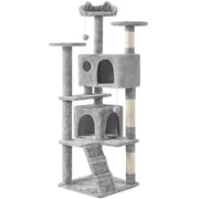 Cat Tree Condo Kitten Tree Tower w/ 2 Condos & 2 Dangling Balls & 3 Scratching Posts – view 1