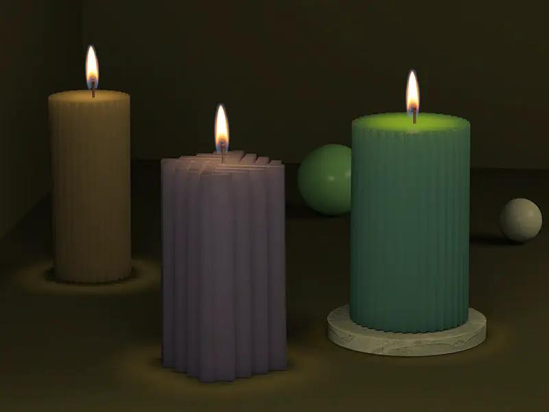 Candle Casting Mould with Resin, Cement, Candle - 03 – view 3