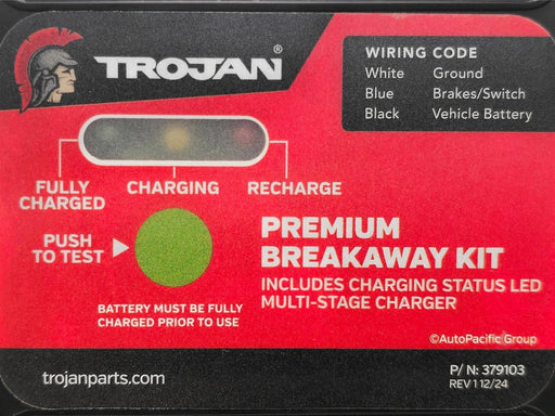 Trojan Premium Breakaway Battery Kit For Trailer Brakes Push To Test – view 2