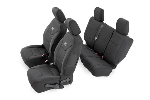 Rough Country Neoprene Front and Rear Seat Covers Jeep Wrangler JK 2008-2010