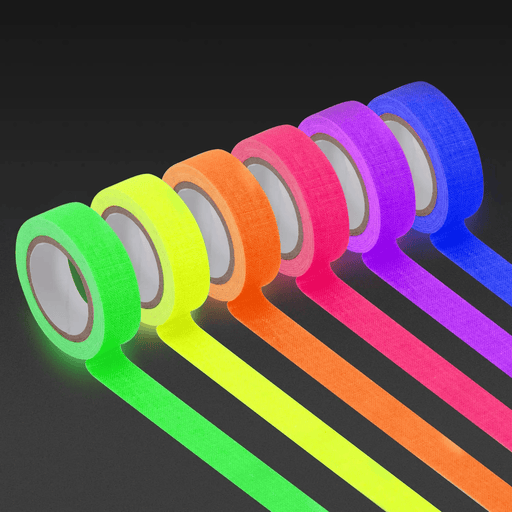 6 Colors Neon Cloth Tape Glow in Dark UV Light / Blacklight Tape – view 1