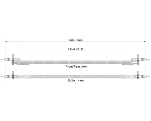 Trojan Overlay Beam Axle 1500kg Galvanised 50SQ For Heavy Duty Leaf Spring Trailers – view 2