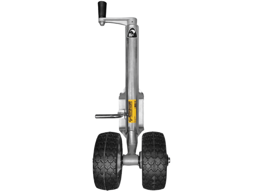 Trojan Jockey Wheel 500kg 245x90 Alloy Twin Wheel Top Wind Handle No Plate