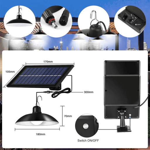 salelink.co.nz Unbranded Double Head Solar Pendant Light Double Head Solar Pendant Light | Action Outdoors NZ