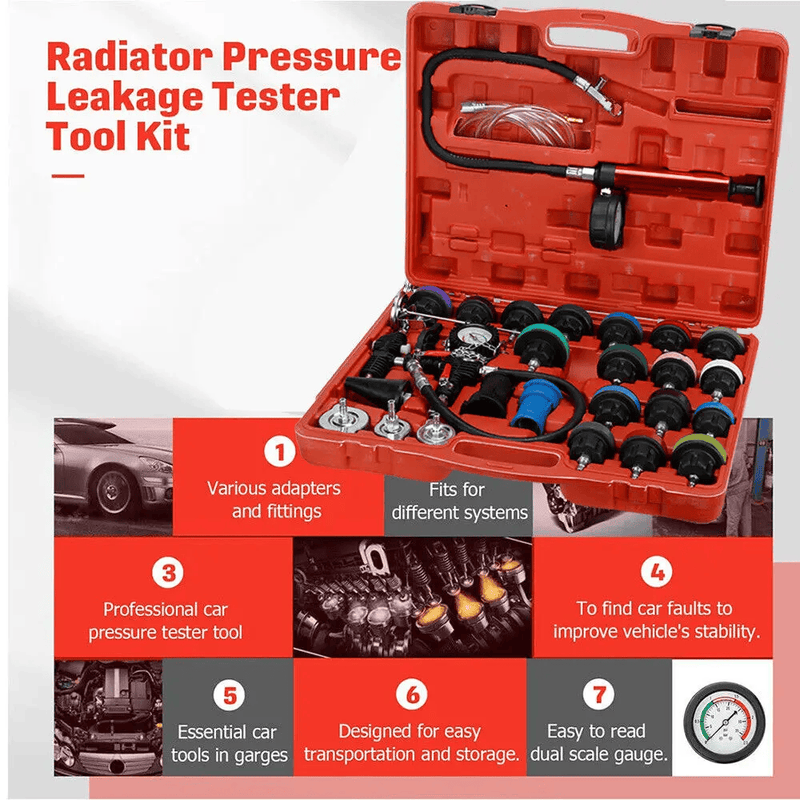 salelink.co.nz Unbranded 28 Piece Radiator Pressure Tester Kit 28 Piece Radiator Pressure Tester Kit For Cars