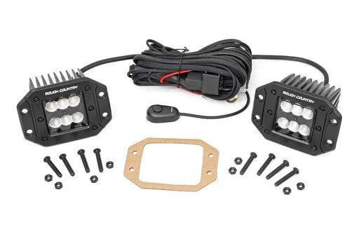 Rough Country Black Series 2-Inch Square Flush Mount LED Lights Pair – view 1