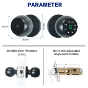 salelink.co.nz Unbranded Smart Door Lock Ball Lock Smart Door Lock Ball Lock | Action Outdoors NZ