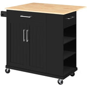 Kitchen Island Kitchen Trolley on Wheels with Drawers & Cabinet – view 1