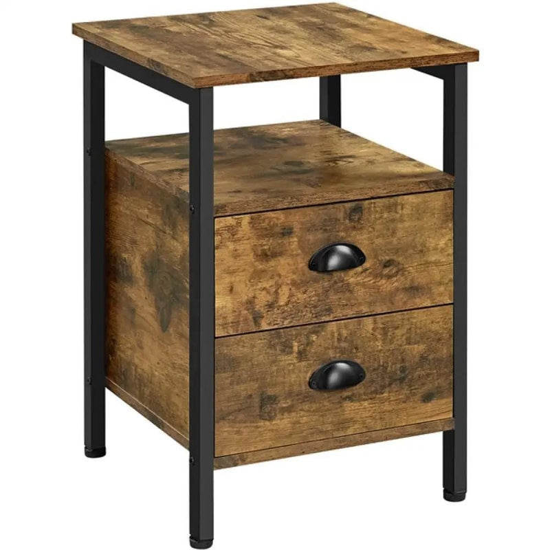 Yaheetech Side Table with 2 Drawers and Open Shelf Side Table with 2 Drawers and Open Shelf