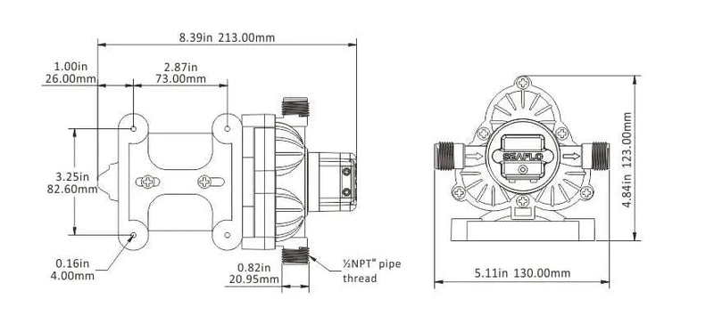 salelink.co.nz Unbranded 12V Seaflo Diaphragm Water Pump 12V Seaflo Diaphragm Water Pump | Action Outdoors NZ
