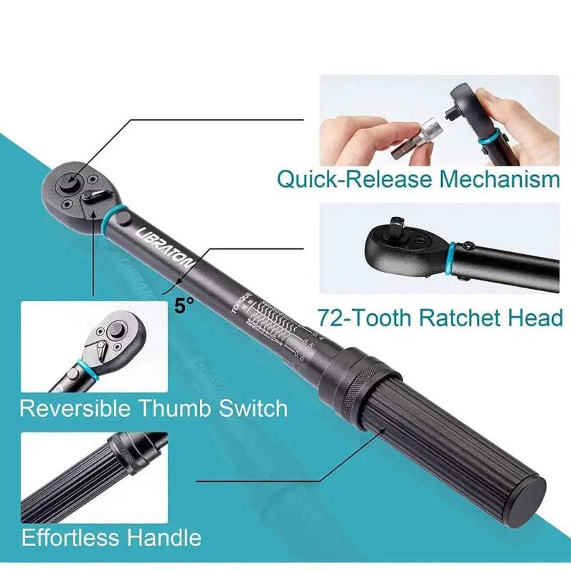 Habicare HBC 1/4″ Bike Torque Wrench Set (5–25 Nm) 1/4″ Bike Torque Wrench Set (5–25 Nm)
