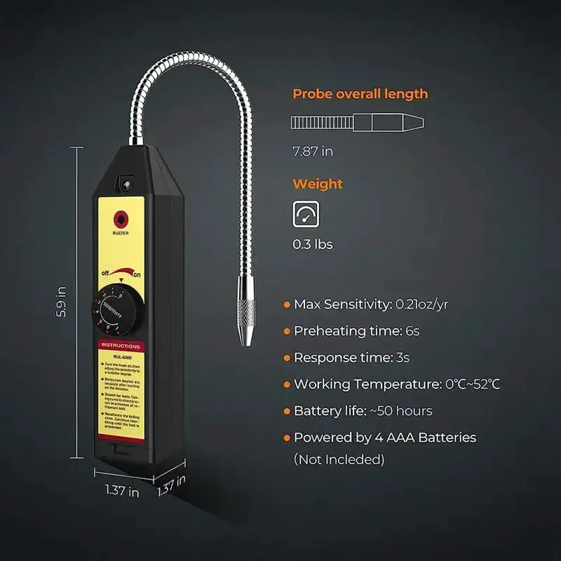Habicare HBC WJL-6000 Freon / Halogen Leak Detector WJL-6000 Halogen Freon Leak Detector for AC & Gas