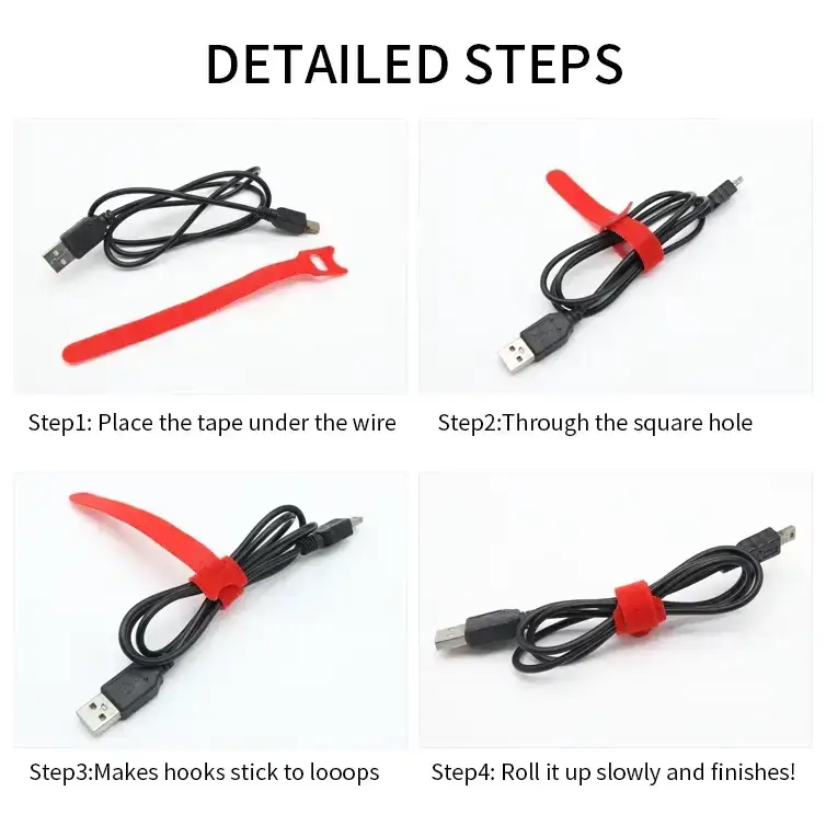 Habicare 10–1000PCS Nylon T-Type Hook & Loop Cable Ties 12x200mm Reusable Adjustable Wire Organizers 10–1000PCS Nylon T-Type Hook & Loop Cable Ties 12x200mm Reusable Adjustable Wire Organizers
