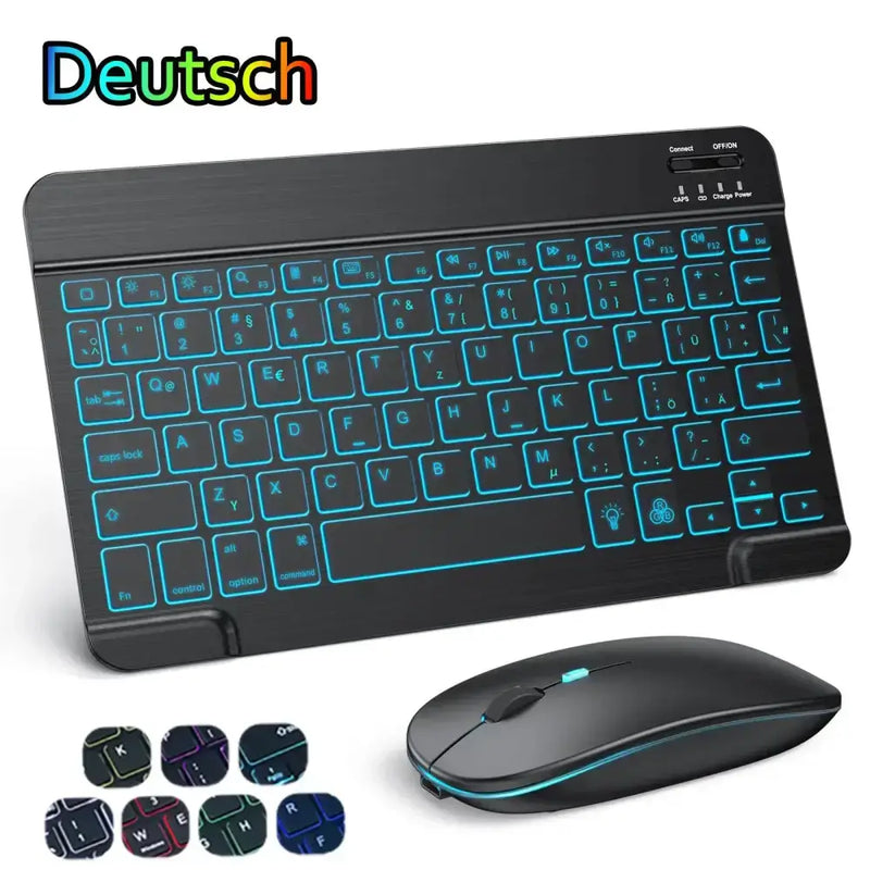 Backlit Bluetooth Keyboard & Mouse Set for iOS, Android & Windows Devices – view 10