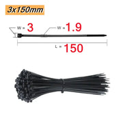 Habicare 100PCS Self-Locking Nylon Cable Ties Black 100PCS Self-Locking Nylon Cable Ties Black