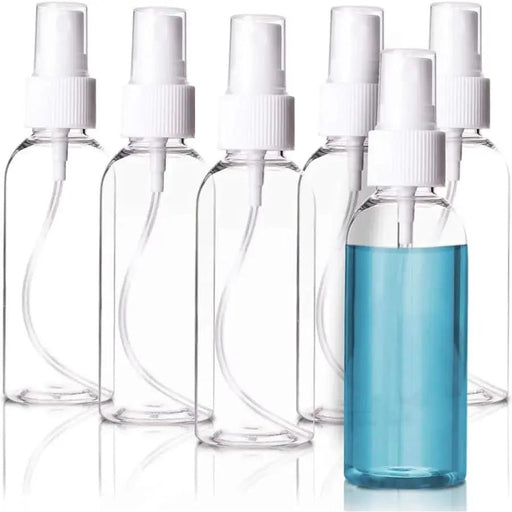 100 x 100 ml Clear Plastic Bottle with Fine Mist Spray Atomiser & Cap – view 1