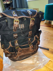 Waxed Canvas Leather Backpack — Retro Heritage Rucksack | Travel & Adventure Pack – view 20