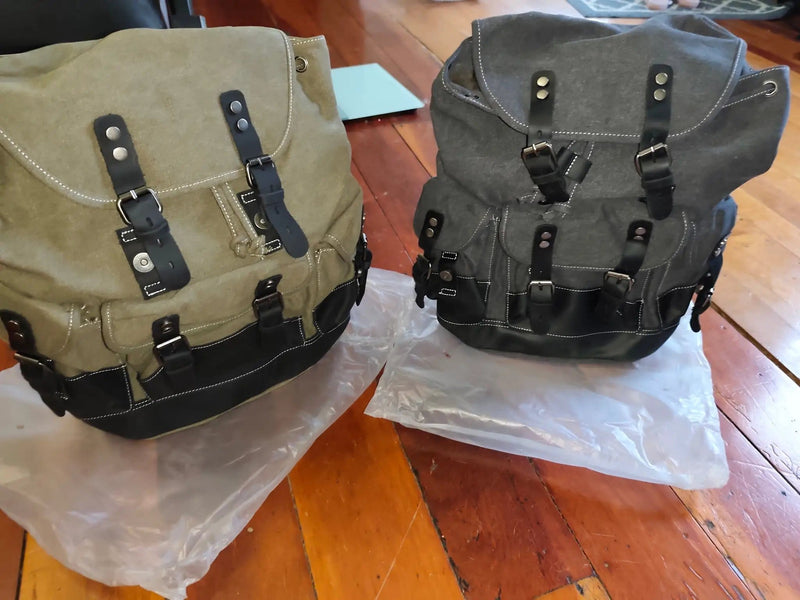 Waxed Canvas Leather Backpack — Retro Heritage Rucksack | Travel & Adventure Pack – view 23