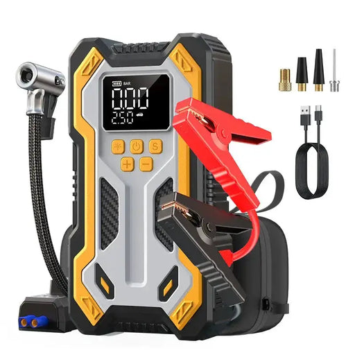 12V 10000mAh Multi-Function Car Jump Starter with Air Compressor & Wireless Power Bank – view 1