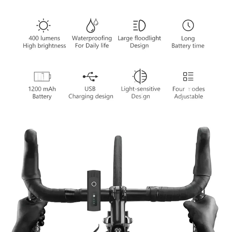 Habicare 1000-Lumen Rechargeable Front & Rear Cycling Light Set 1000-Lumen Rechargeable Front & Rear Cycling Light Set