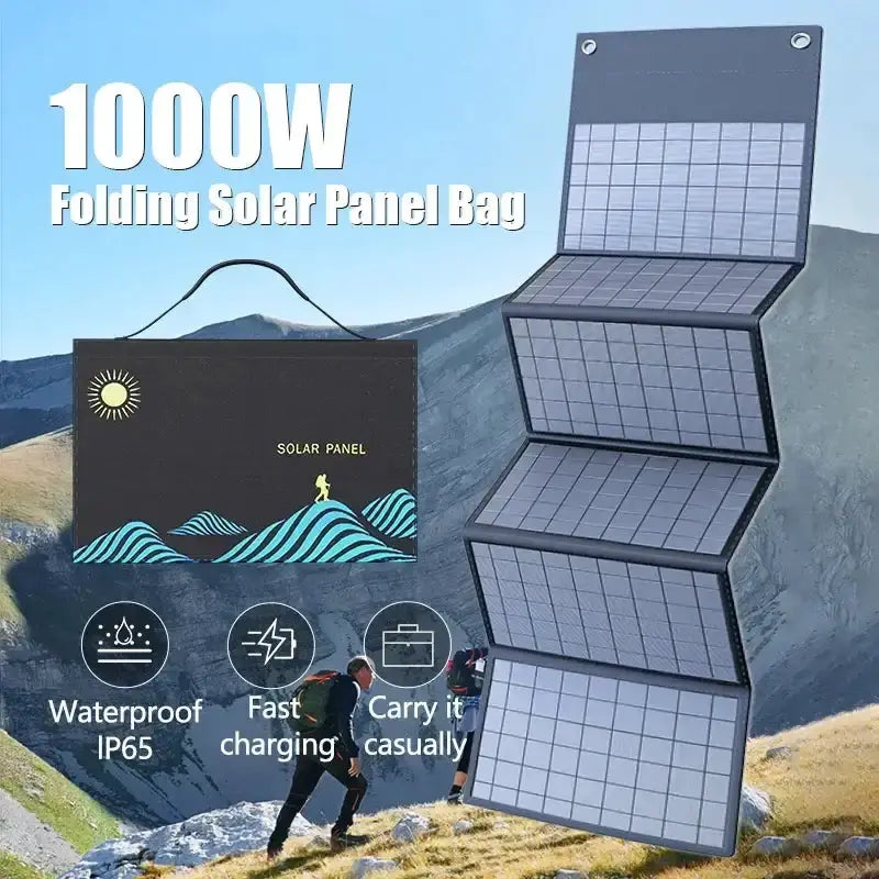 Habicare 1000W Foldable Solar Charger Bag with USB & DC Output 1000W Foldable Solar Charger Bag with USB & DC Output