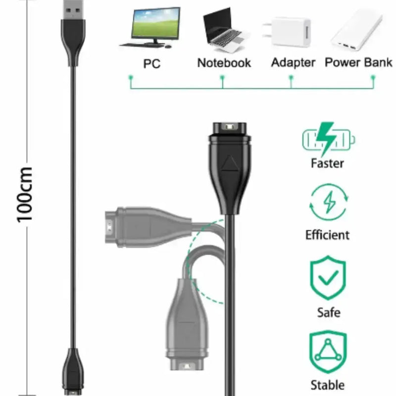 Habicare TWS Charger for Garmin Watches (USB & Type C) Charger for Garmin Watches (USB & Type C)
