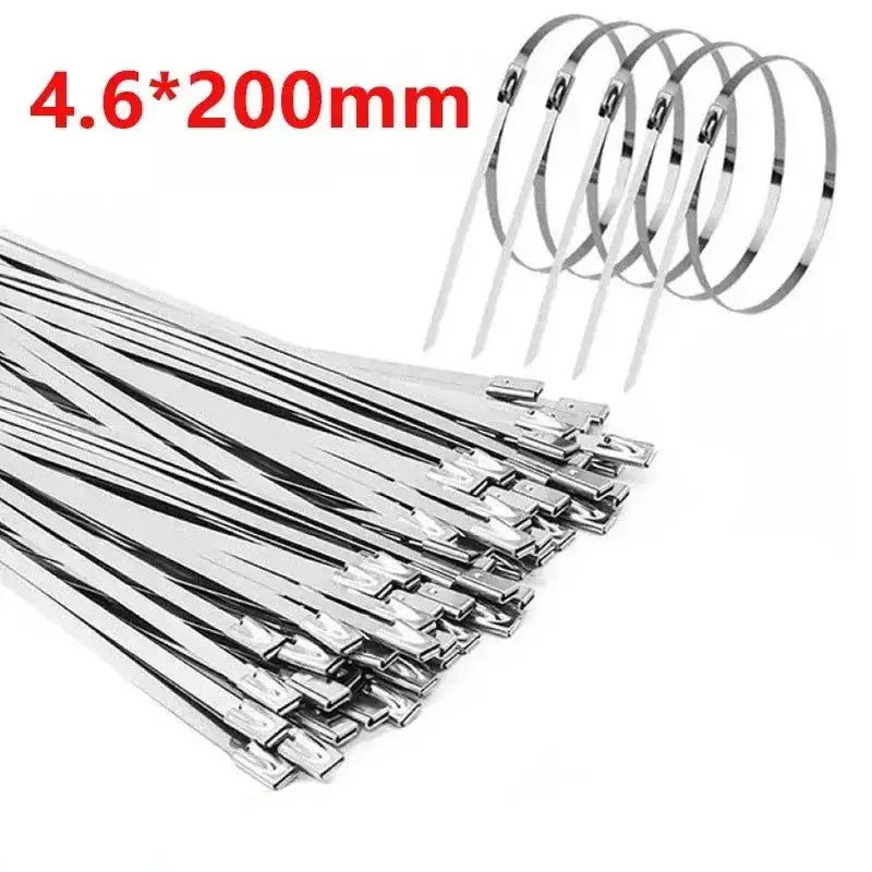 Habicare 100PCS 4.6mm Stainless Steel Zip Ties 100PCS 4.6mm Stainless Steel Zip Ties