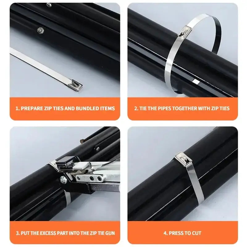 Habicare 100PCS 4.6mm Stainless Steel Zip Ties 100PCS 4.6mm Stainless Steel Zip Ties